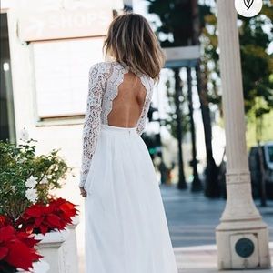 Lulus Awaken My Love White Long Sleeve Lace Maxi